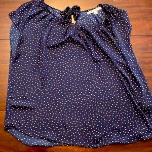 Lauren Conrad navy cap sleeve blouse